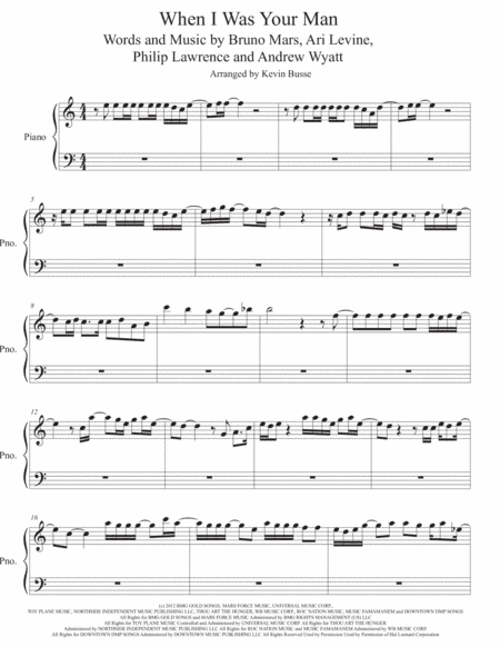 When I Was Your Man (arr. Kevin Busse)