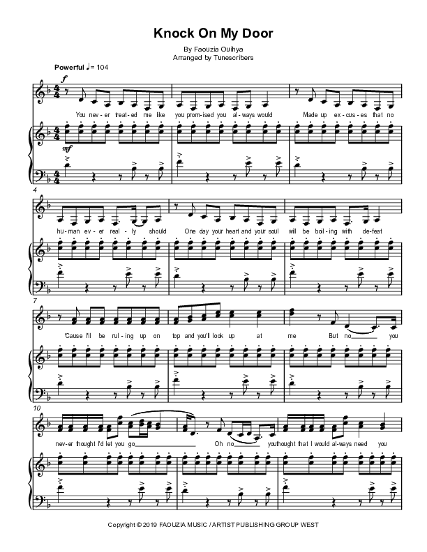 Knock On My Door (arr. Tunescribers)