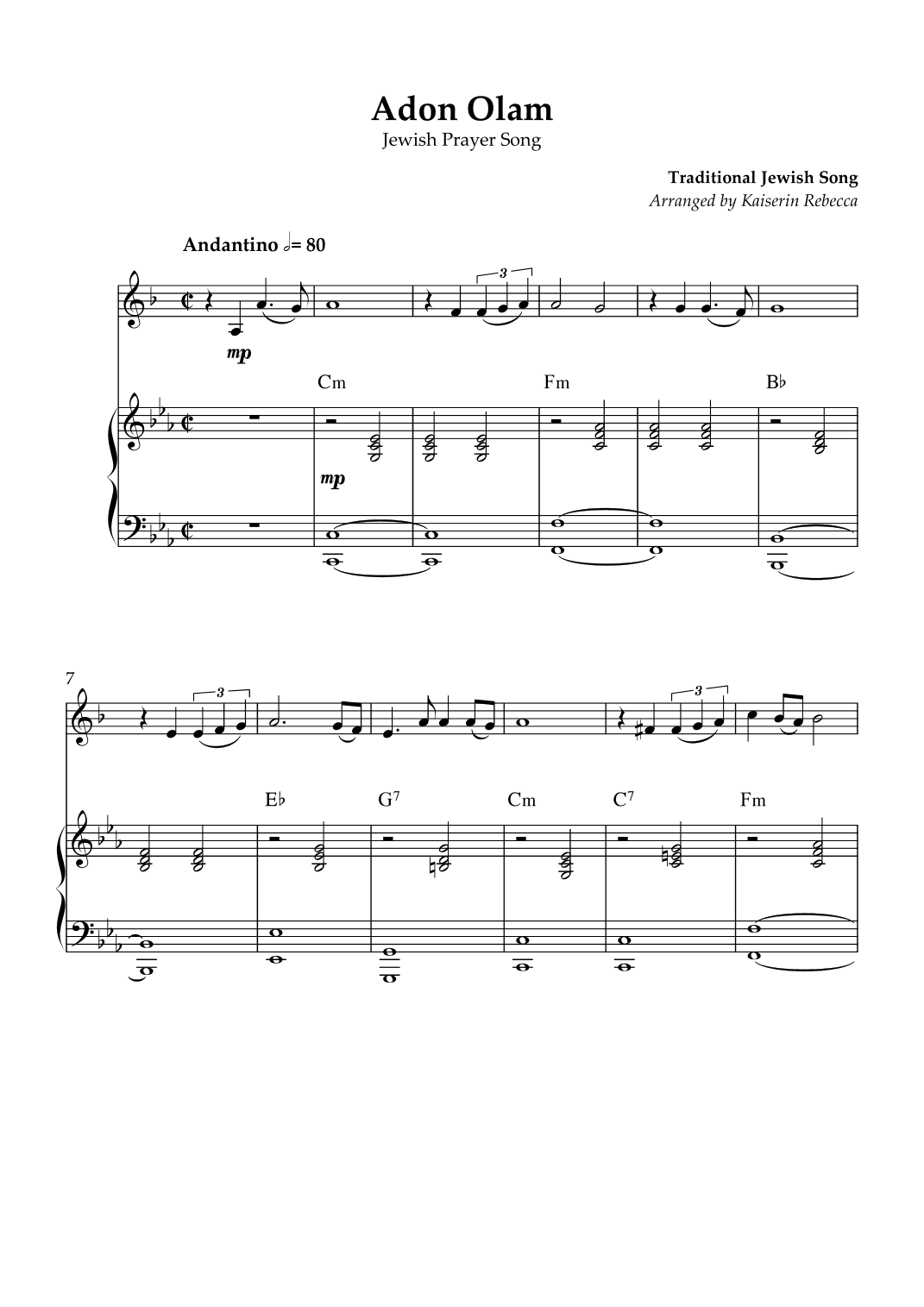 Adon Olam (Eternal Master) (arr. Kaiserin Rebecca)