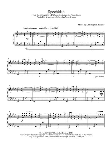 Speebidah Piano Solo by Christopher Boscole