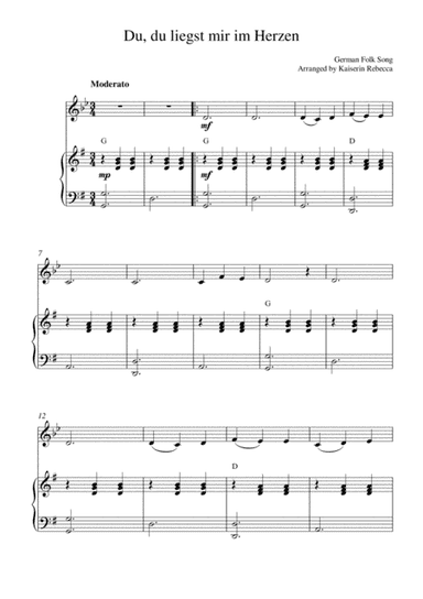 Du, du liegst mir im Herzen (You, you are in my heart) (arr. Kaiserin Rebecca)
