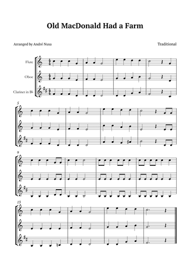 Old MacDonald Had a Farm (arr. André Nusa)