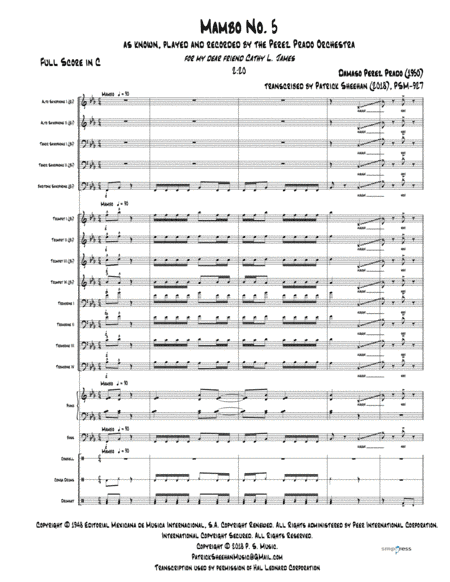 Mambo #5 (arr. Patrick Sheehan)