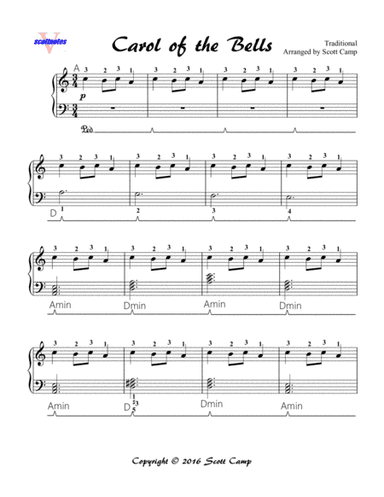 Carol of the Bells (2nd Year Elementary Piano Students) (arr. Scott Camp)