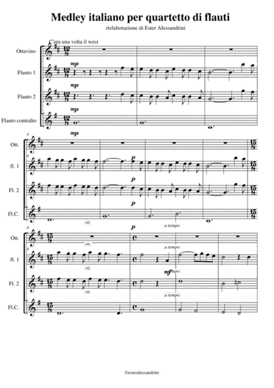 Medley italiano per quartetto di flauti (arr. Ester Alessandrini)