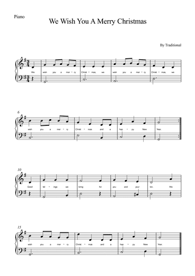 We Wish You A Merry Christmas - Piano (arr. Wesley S. SIlva)