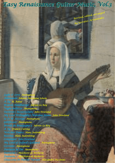EASY RENAISSANCE GUITAR MUSIC - Volume 3 (arr. Socrates Arvanitakis)