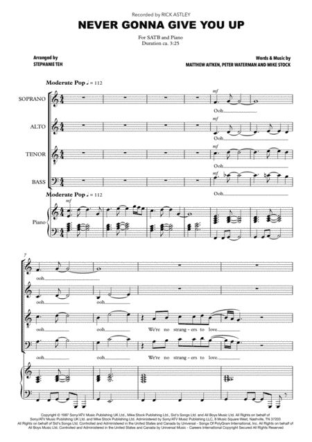 Never Gonna Give You Up (arr. Stephanie Teh)