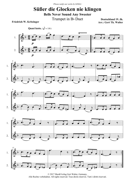 Bells Never Sound Any Sweeter (arr. Gert Th. Walter)