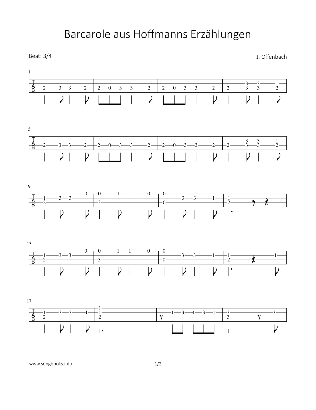 Barcarole aus "Hoffmanns Erzählungen" (arr. Bettina Schipp)