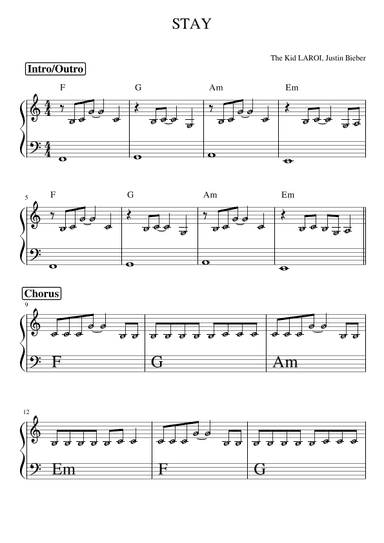 Stay (arr. SHEET MUSIC HUB)