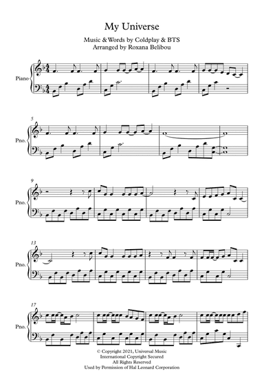 My Universe (arr. Roxana Belibou)