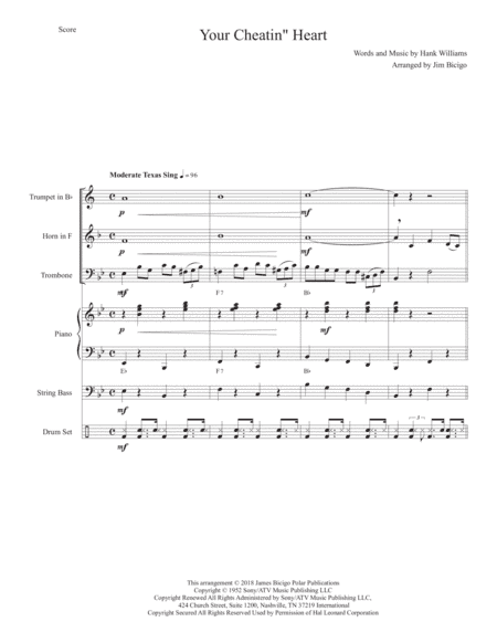 Your Cheatin' Heart (arr. Jim Bicigo)