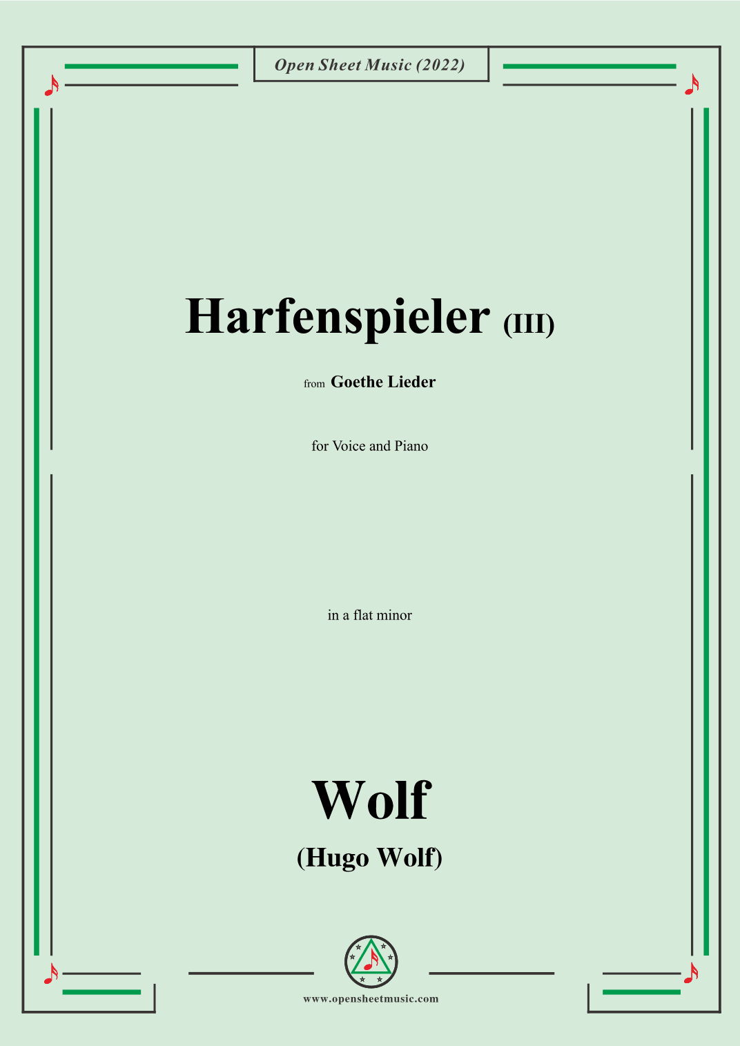 Wolf-Harfenspieler III,in a flat minor,IHW10 No.3 (arr. OSM Press)