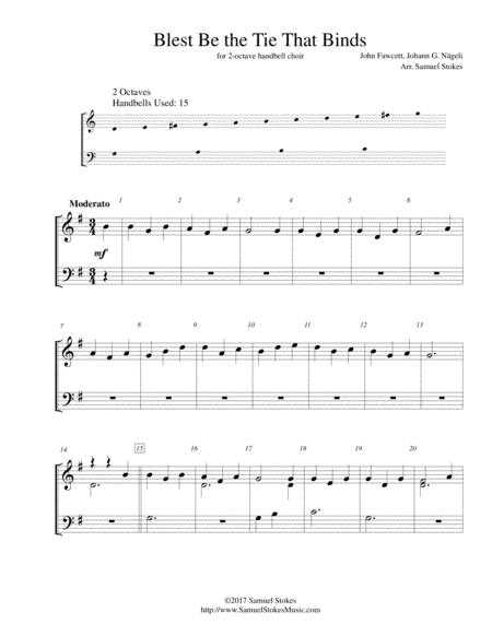 Blest Be the Tie That Binds - for 2-octave handbell choir (arr. Samuel Stokes)