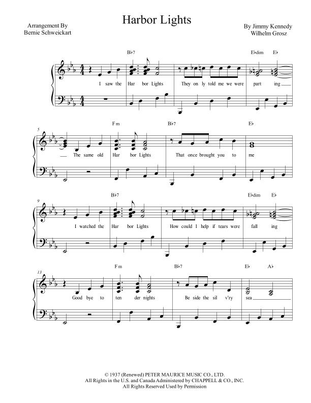 Harbor Lights (arr. Bernie Schweickart)