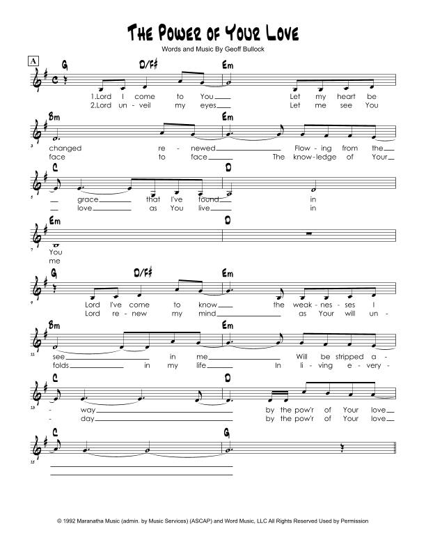 The Power Of Your Love (arr. Brian Kim)