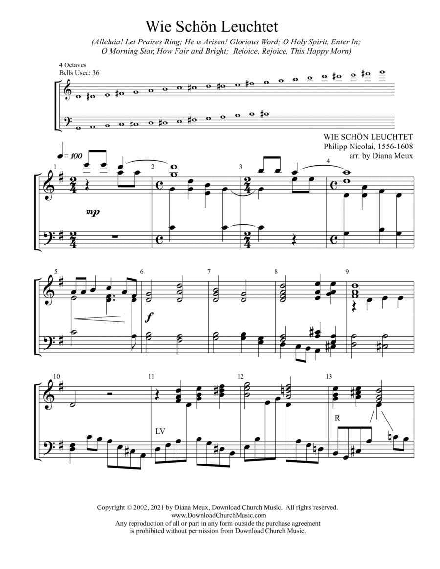 Wie Schon Leuchtet (Handbells, 4 octaves) (arr. Diana Meux)