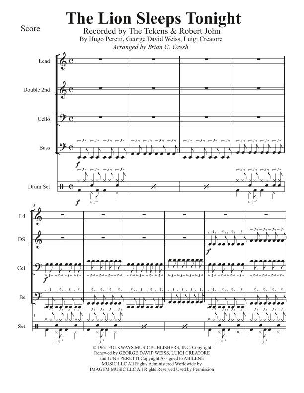 The Lion Sleeps Tonight (arr. Brian G. Gresh)