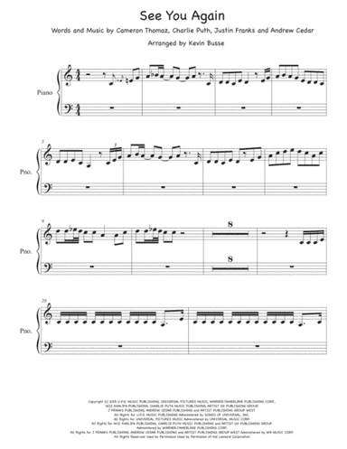 See You Again from FURIOUS 7 (arr. Kevin Busse)