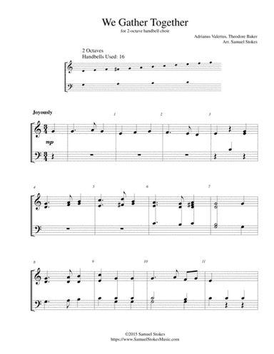 We Gather Together (The Thanksgiving Hymn) - for 2-octave handbell choir (arr. Samuel Stokes)