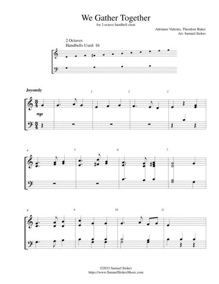 We Gather Together (The Thanksgiving Hymn) - for 2-octave handbell choir (arr. Samuel Stokes)