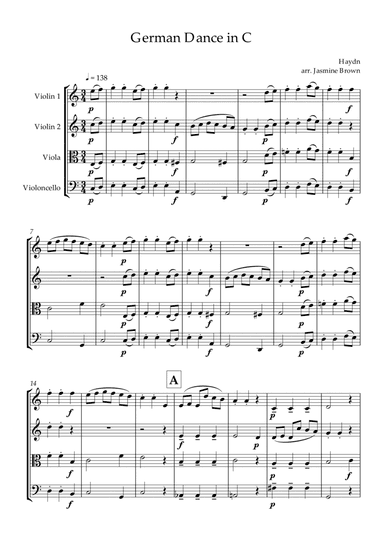 German Dance in C - String Quartet (arr. Jasmine Brown)