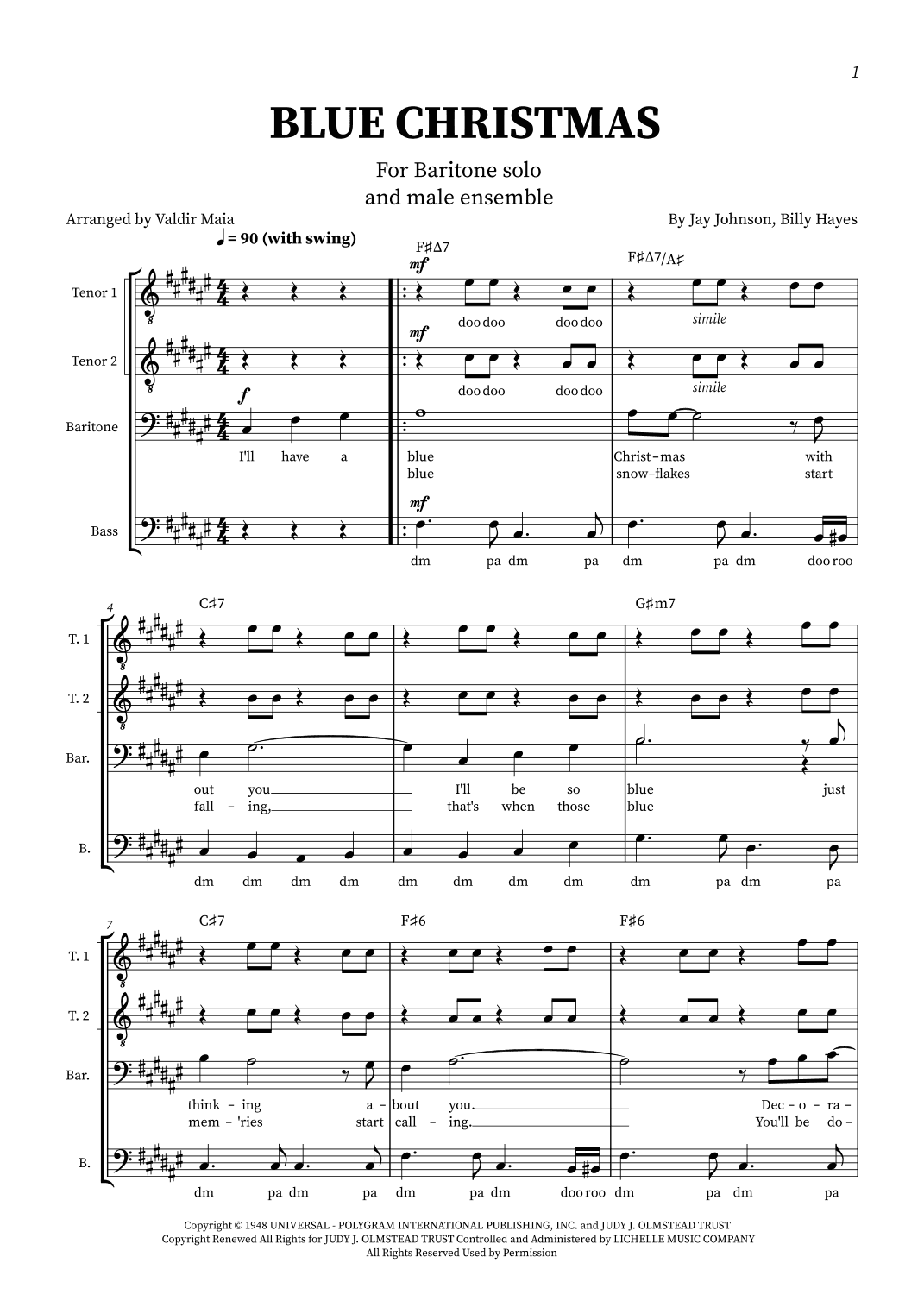 Blue Christmas (arr. Valdir Maia)