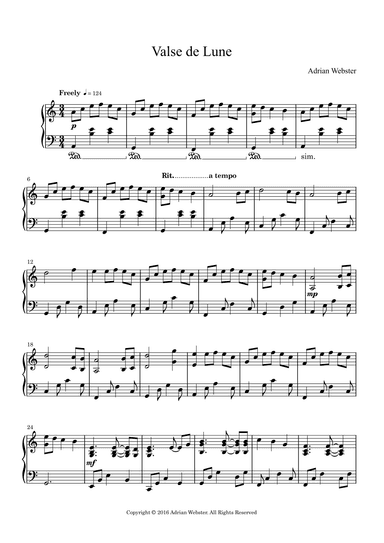 Valse de Lune - CrusaderBeach - Romantic Melancholy Piano Solo