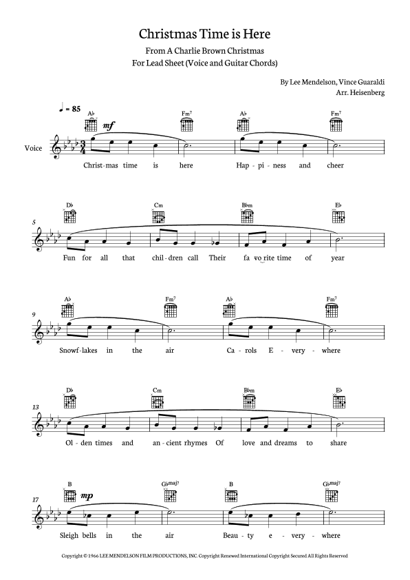Christmas Time Is Here (arr. Heisenberg)