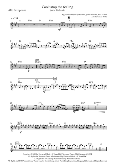 Can't Stop The Feeling! (arr. Fernando Britto)