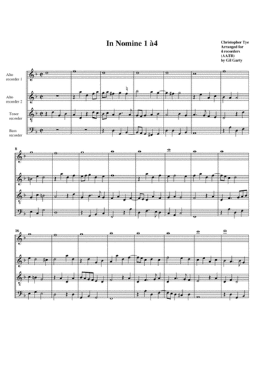 In Nomine no.1 a4 (arrangement for 4 recorders) (arr. Gil Garty)