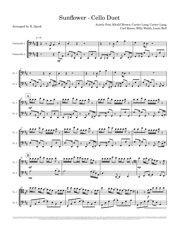Sunflower (arr. K. Speck)