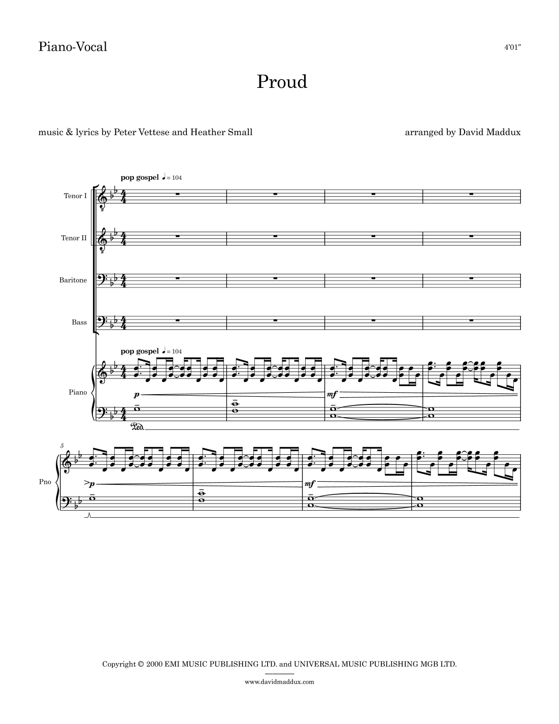 Proud (arr. David Maddux)