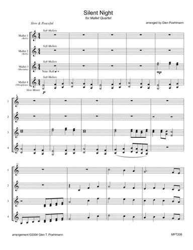SILENT NIGHT - MALLET QUARTET (arr. Glen Poehlmann)