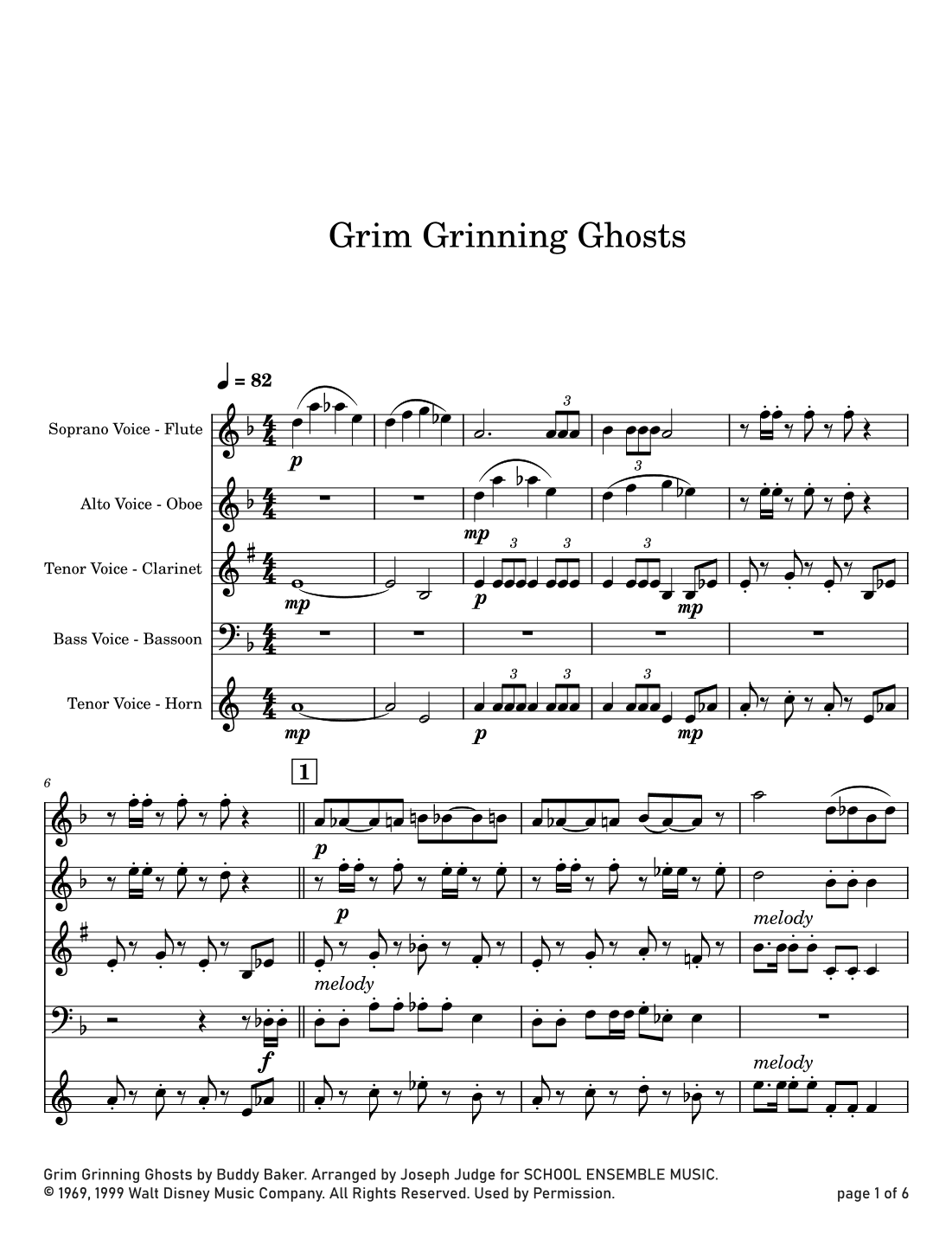 Grim Grinning Ghosts (arr. Joseph Judge)