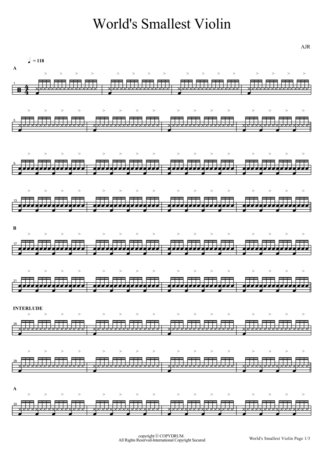 World S Smallest Violin (arr. COPYDRUM)