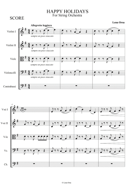 Happy Holidays for String Orchestra