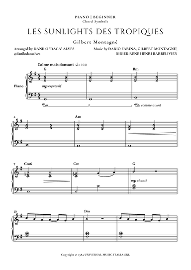 Les Sunlights Des Tropiques (arr. Danilo "Daca" Alves)