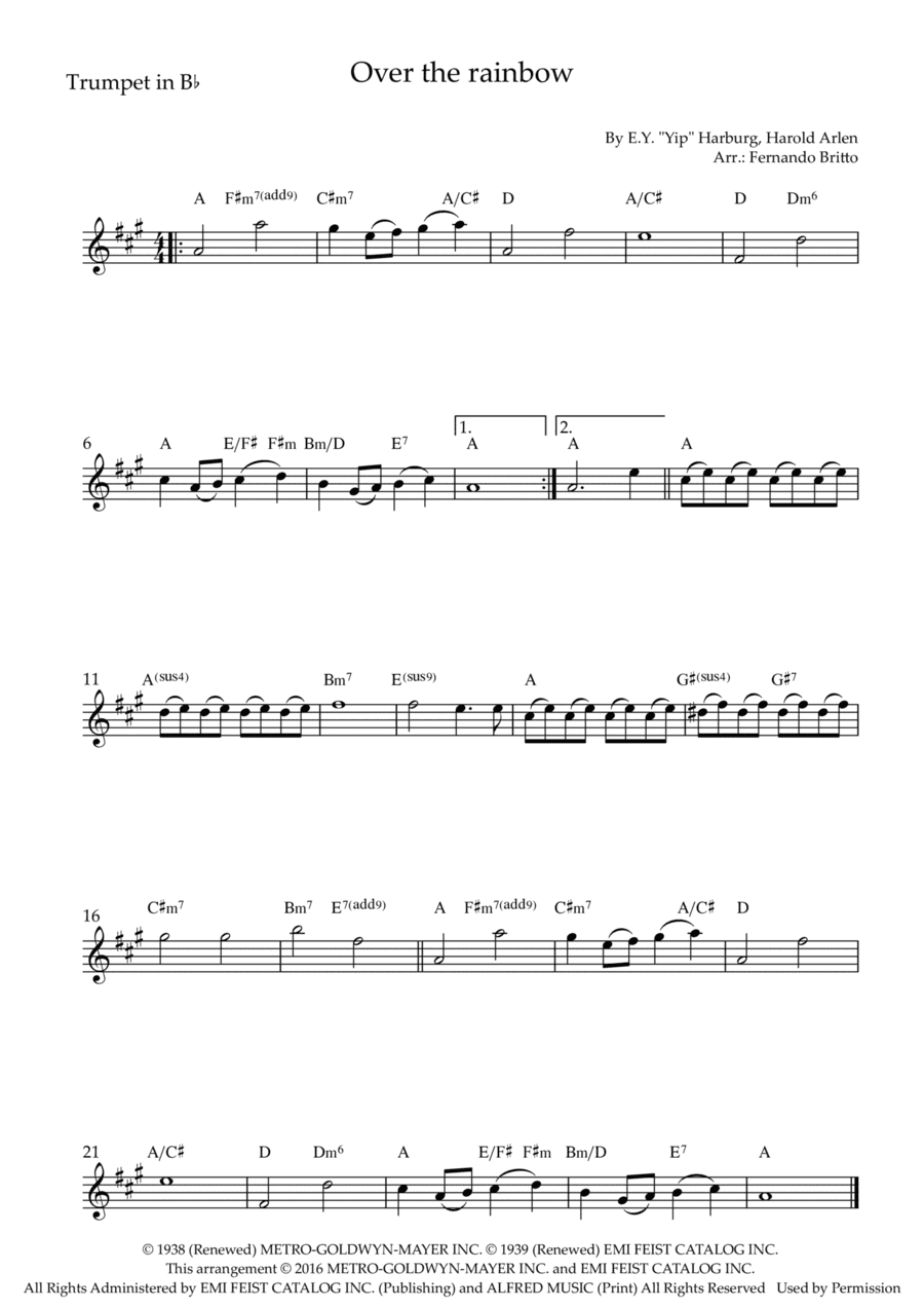 Over The Rainbow (arr. Fernando Britto)