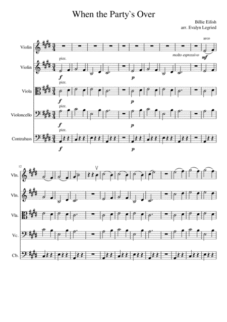 When The Party's Over (arr. Evalyn Legried)