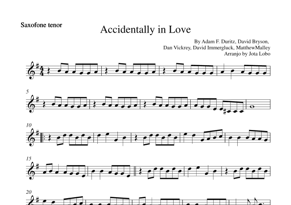 Accidentally In Love (arr. Jota Lobo)