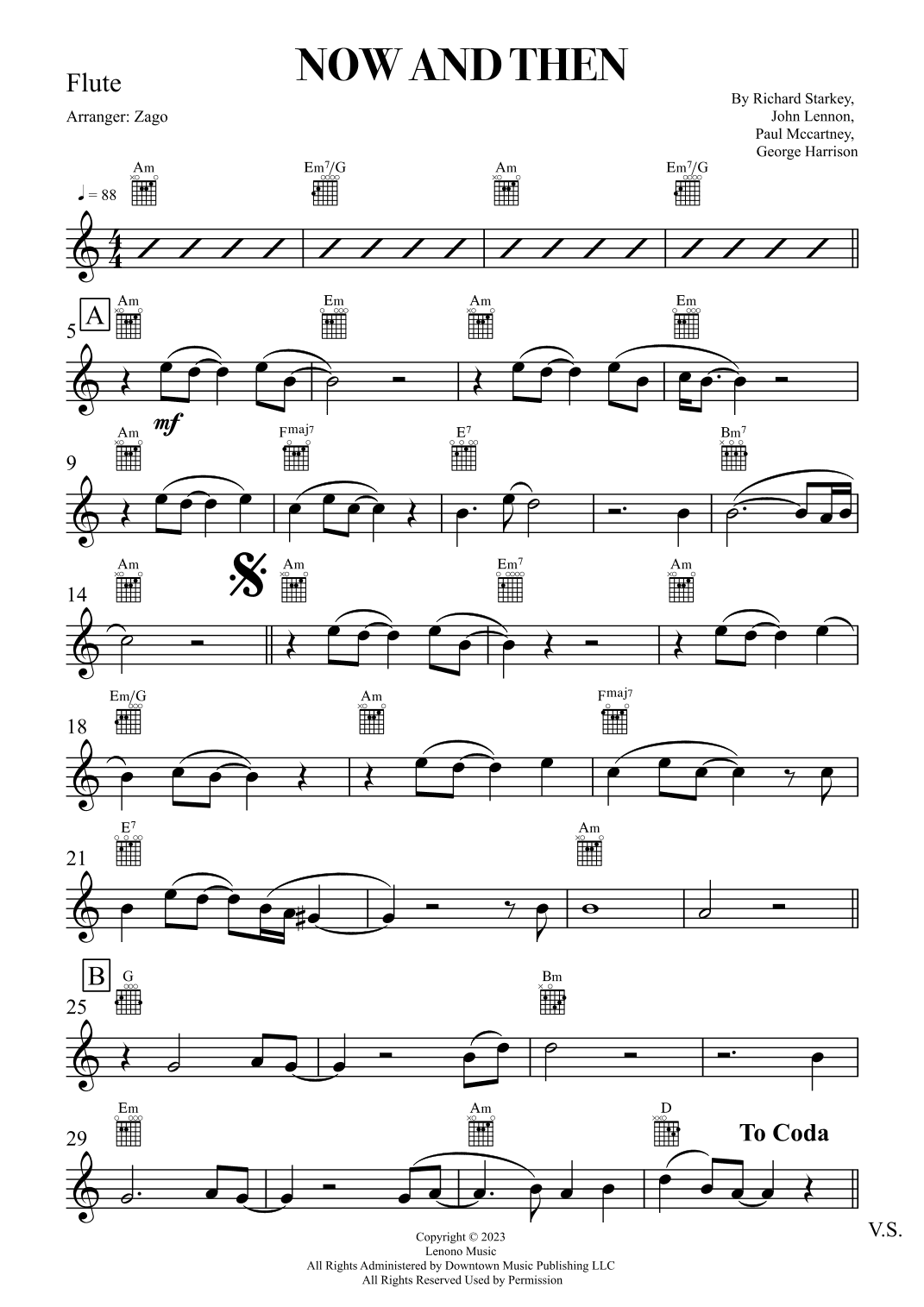 Now And Then (arr. Zago)