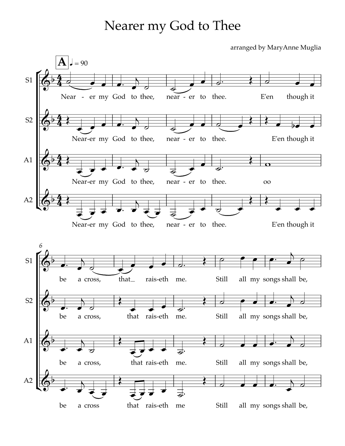 Nearer My God to Thee (arr. MaryAnne Muglia)