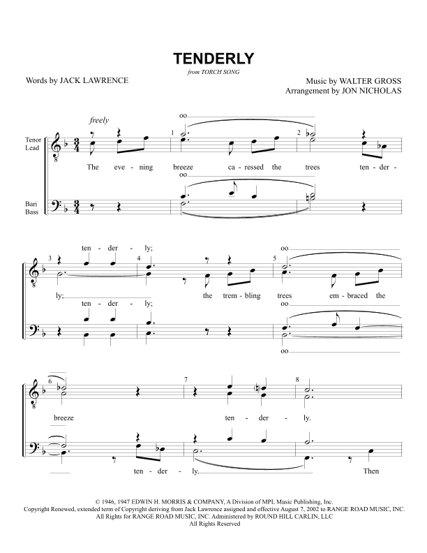 Tenderly (arr. Jon Nicholas)