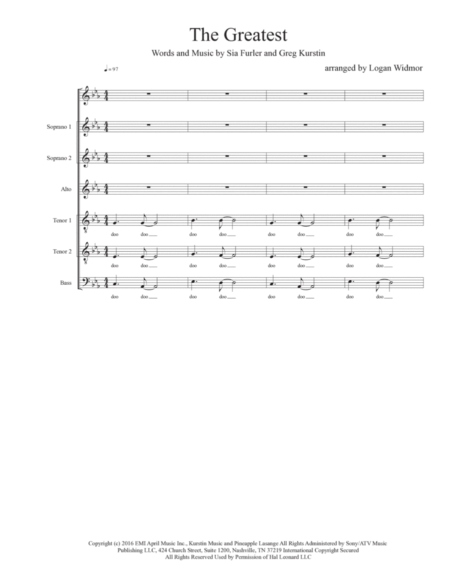 The Greatest (arr. Logan Widmor)