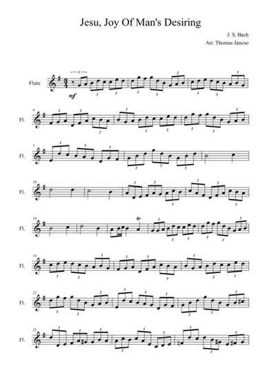 Jesu Joy Of Man's Desiring (Flute) (arr. Thomas Jancso)