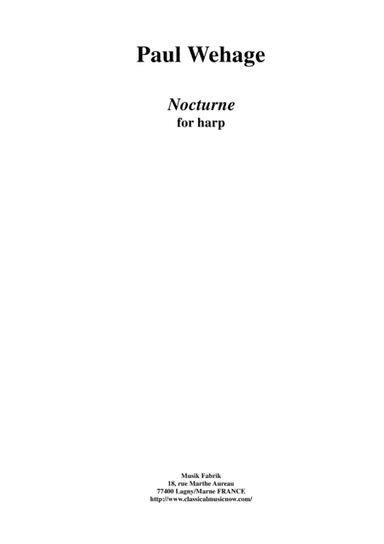 Paul Wehage: Nocturne for harp