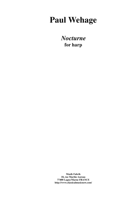 Paul Wehage: Nocturne for harp