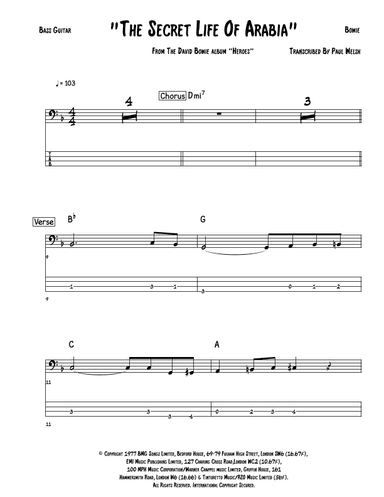 The Secret Life Of Arabia (arr. P Welsh)
